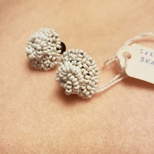 Seed Bead - Handcrafted Clip Earrings